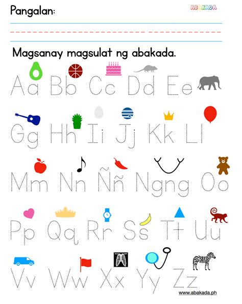alpabetong filipino worksheet grade 1